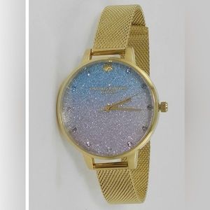 Olivia Burton “Under the sea” Glitter ombré goldtone watch NWOT